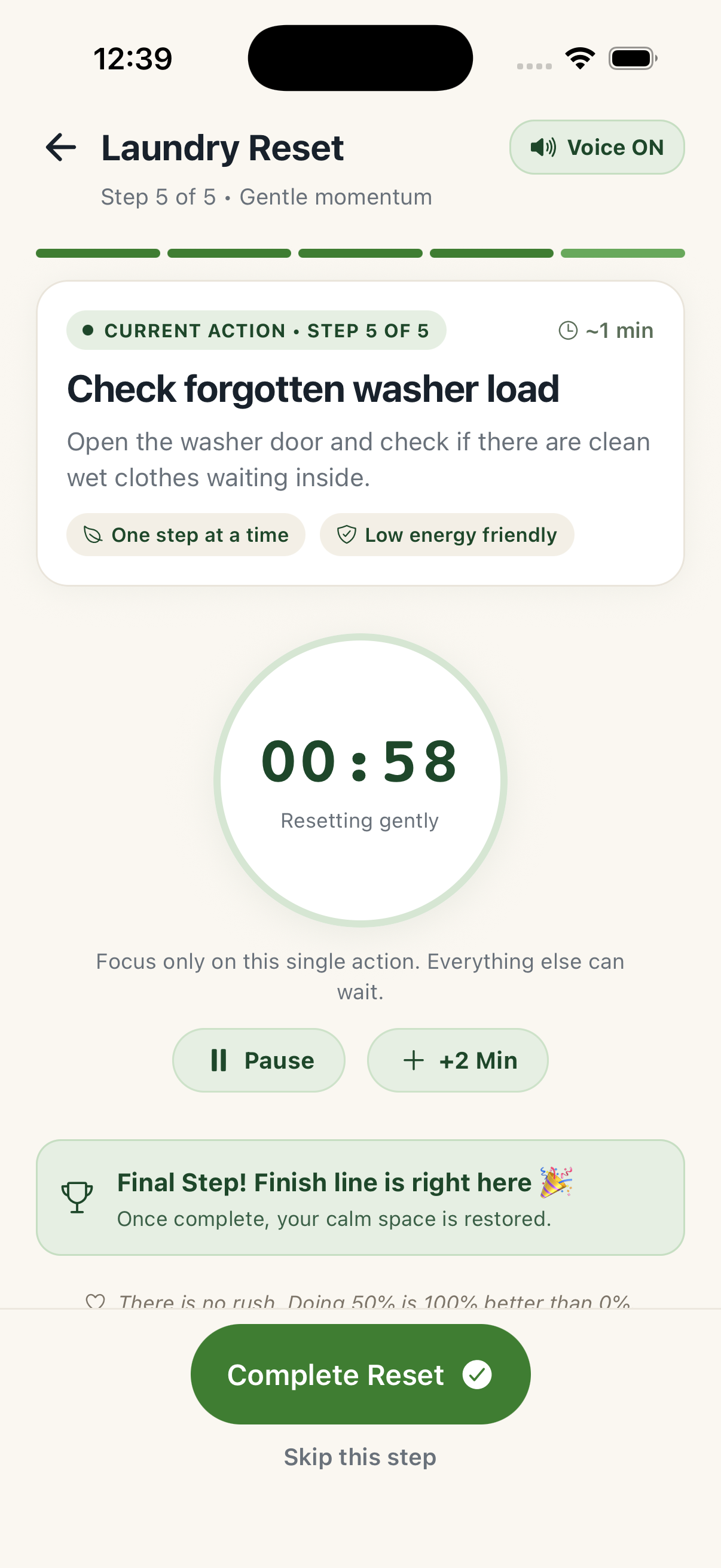 Single-Item Focus Mode